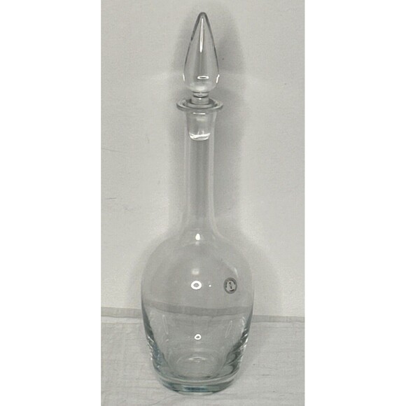Vtg Turda Crystal Glass Decanter Made In Romania Quiet Luxury 16" tall - Picture 1 of 4